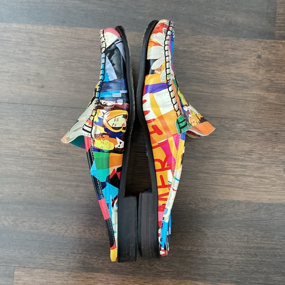 Sesto Meucci Italian Made Art Graphic Mule Sandals Size 7.5 M - Picture 7 of 16
